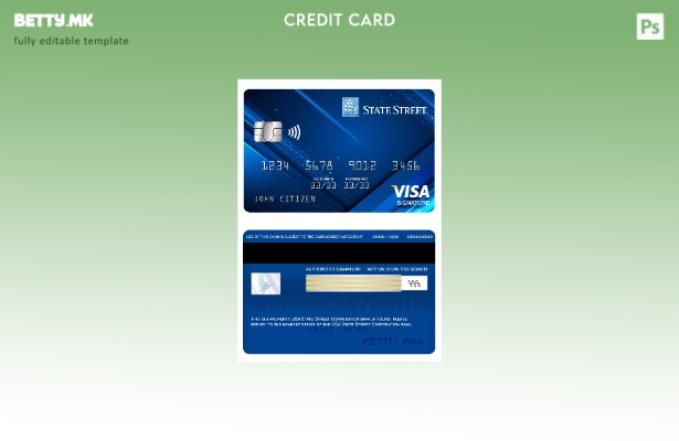 Модерен стил шаблон за картичка за банкарски потпис на USA State Street Corporat